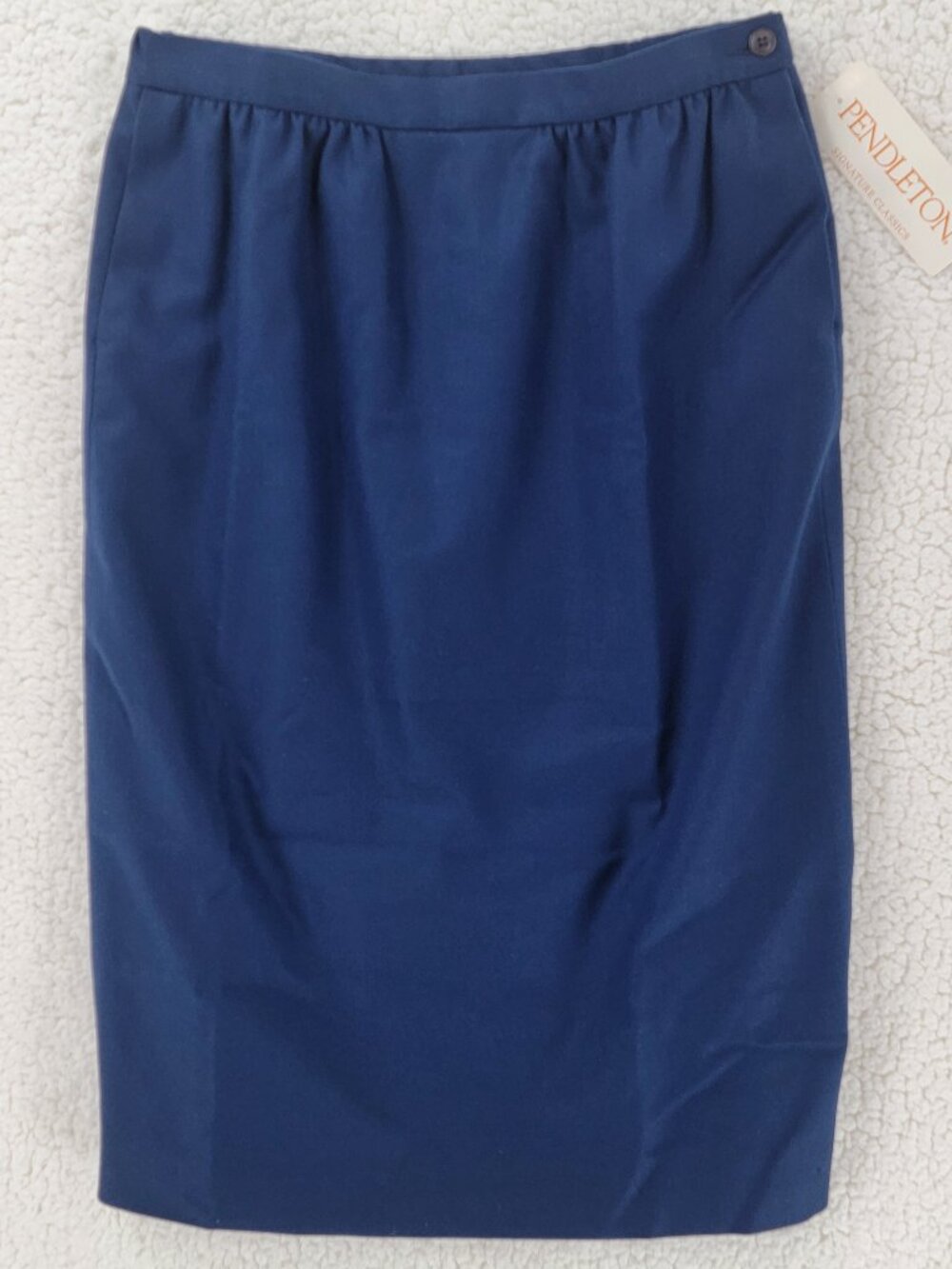 Vintage Pendleton 100% Wool Navy Blue Women's Pencil Skirt Size 14